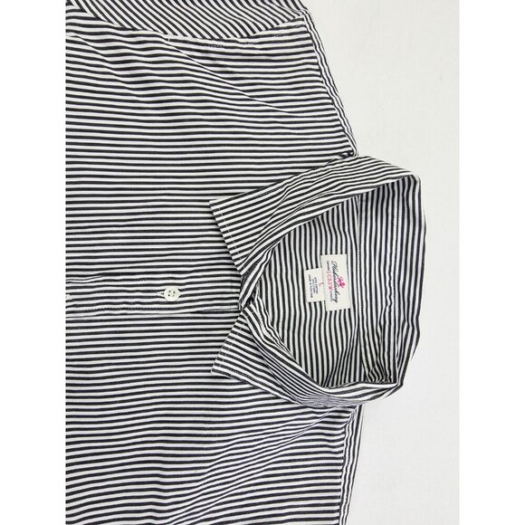 J. Crew Haberdashery Size Large Womens Black White Strip Long Sleeve Shirt - Picture 9 of 9